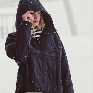 Free people Womens Black Pippa Packable Pullover Puffer